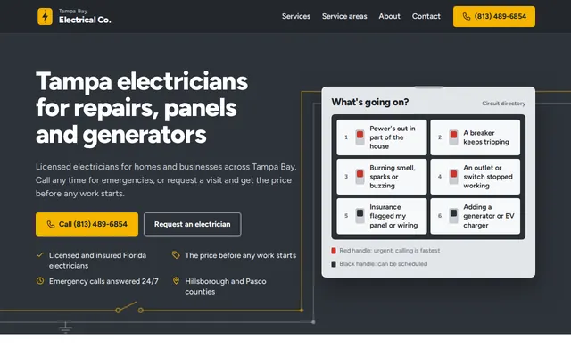 Tampa Bay Electrical Co. homepage