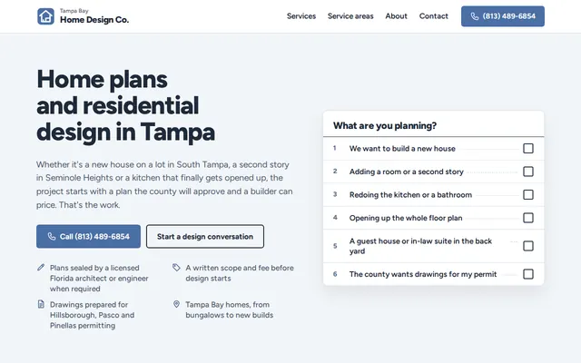 Tampa Bay Home Design Co. homepage
