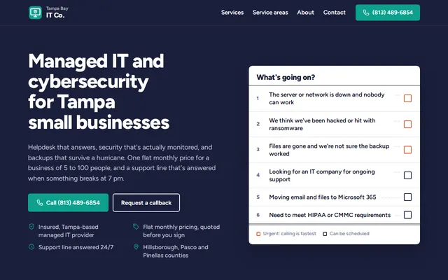 Tampa Bay IT Co. homepage