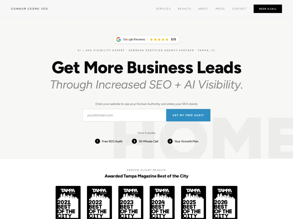 connorcedro.com homepage