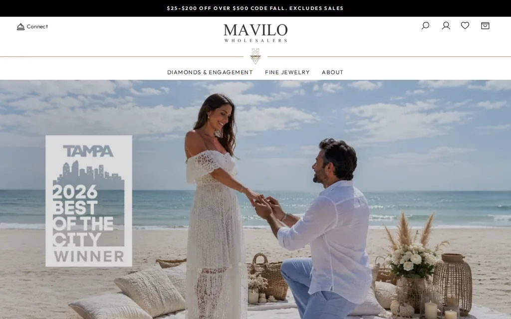 Mavilo Wholesalers website screenshot